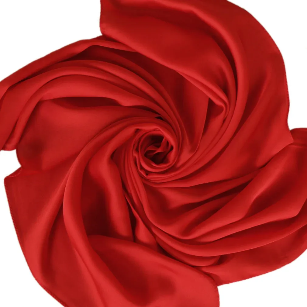 Satin Scarf Women 70cm Solid C - Silk Scarf Square 评论和价格