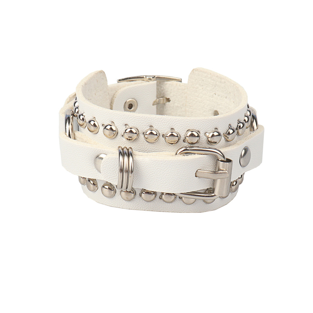 Goth Black Leather Wristband B - Women'S Emo Accessories 评论和价格