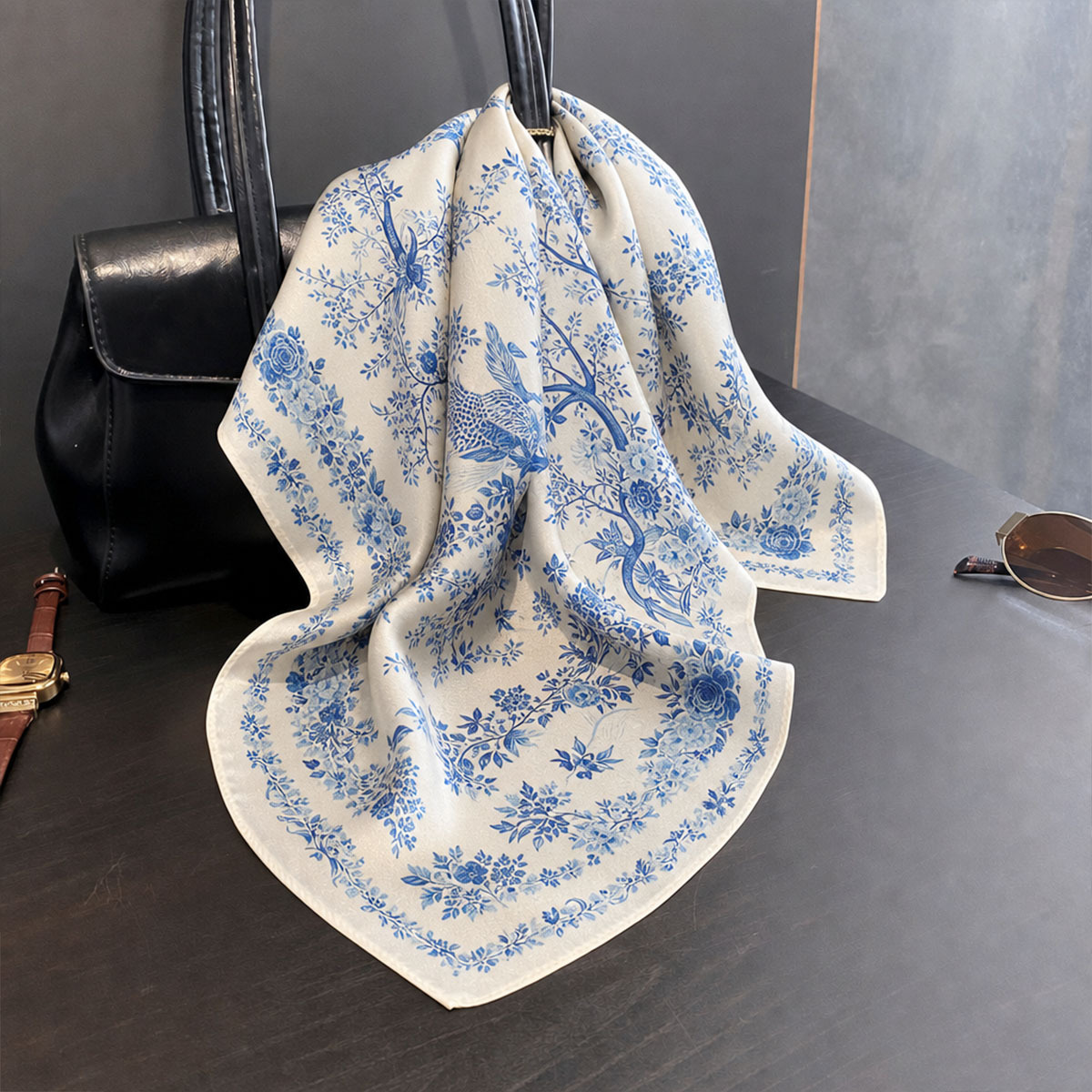 100% Real Silk Scarf Women Squ - Silk Scarf Square 评论和价格