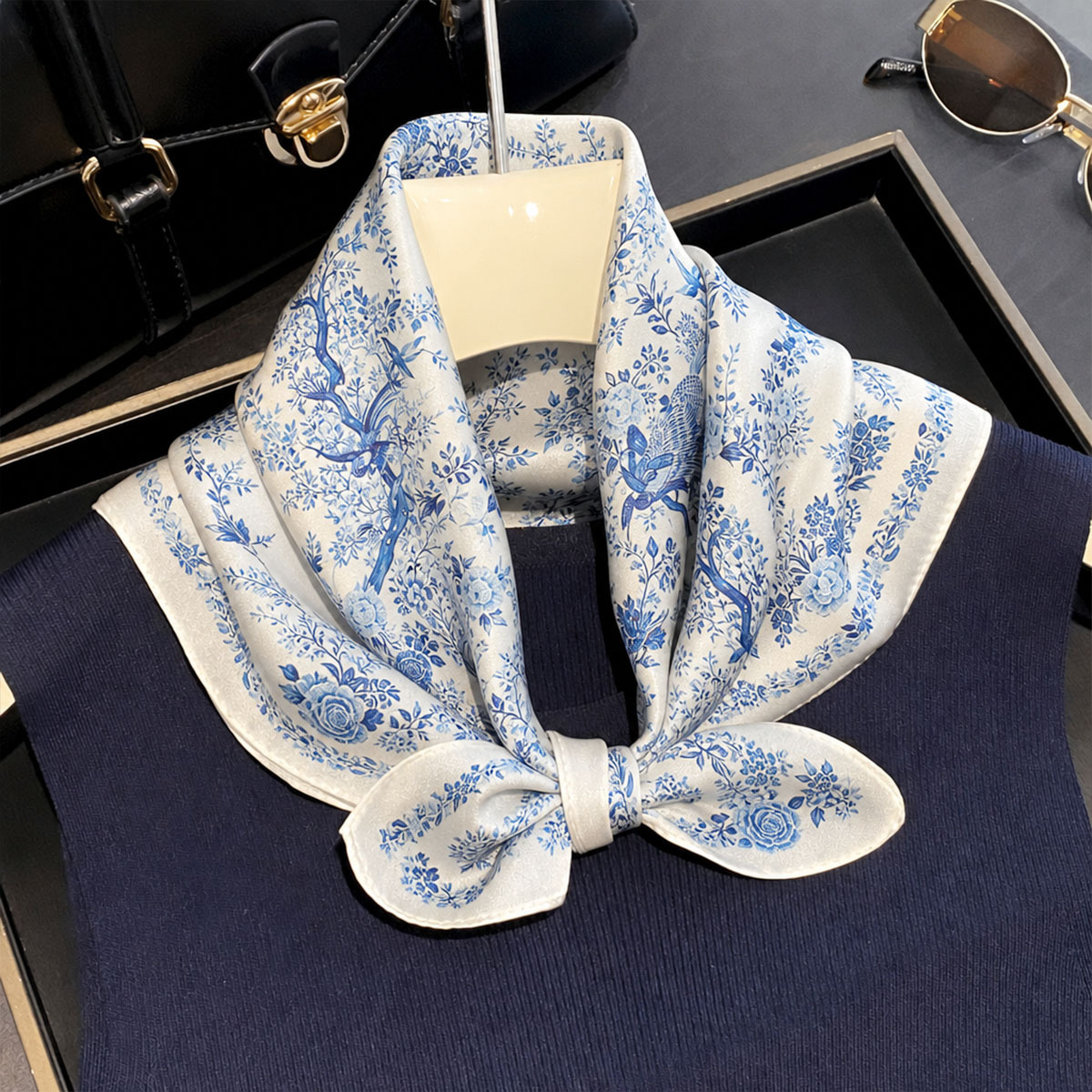 100% Real Silk Scarf Women Squ - Silk Scarf Square 评论和价格
