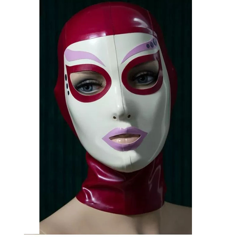 Sexy Rose Red Latex Hood Rubbe - Women'S Red Accessories 评论和价格
