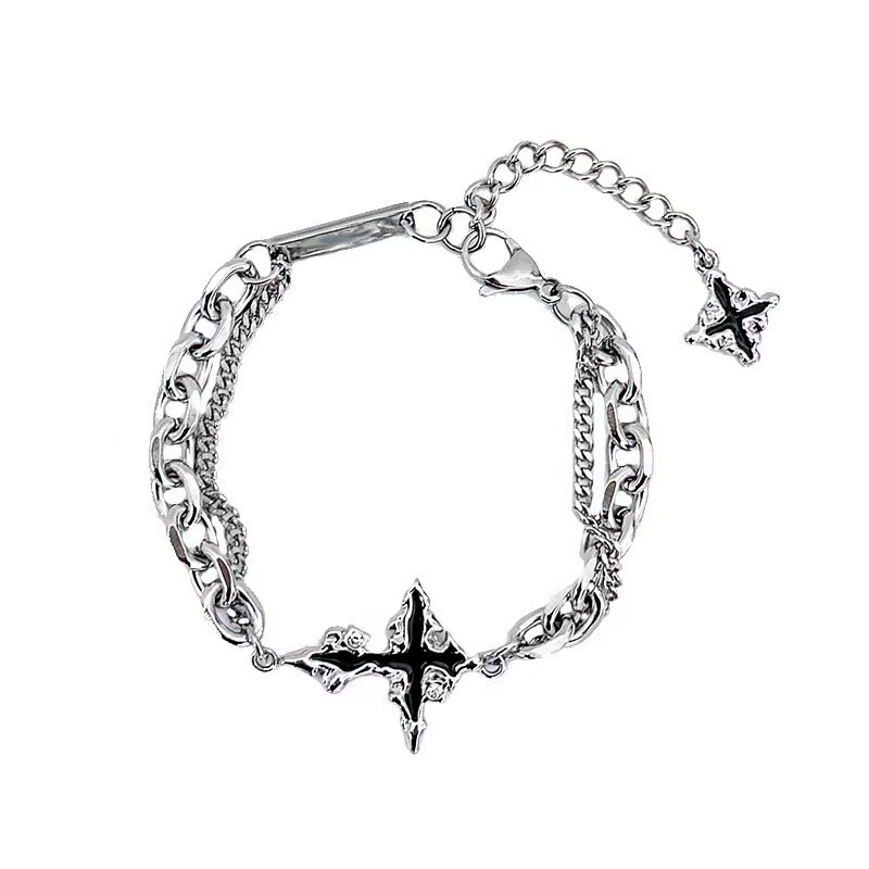 Punk Black Cross Pendant Chain - Women'S Emo Accessories 评论和价格