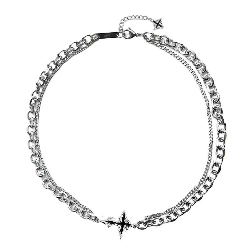 Punk Black Cross Pendant Chain - Women'S Emo Accessories 评论和价格