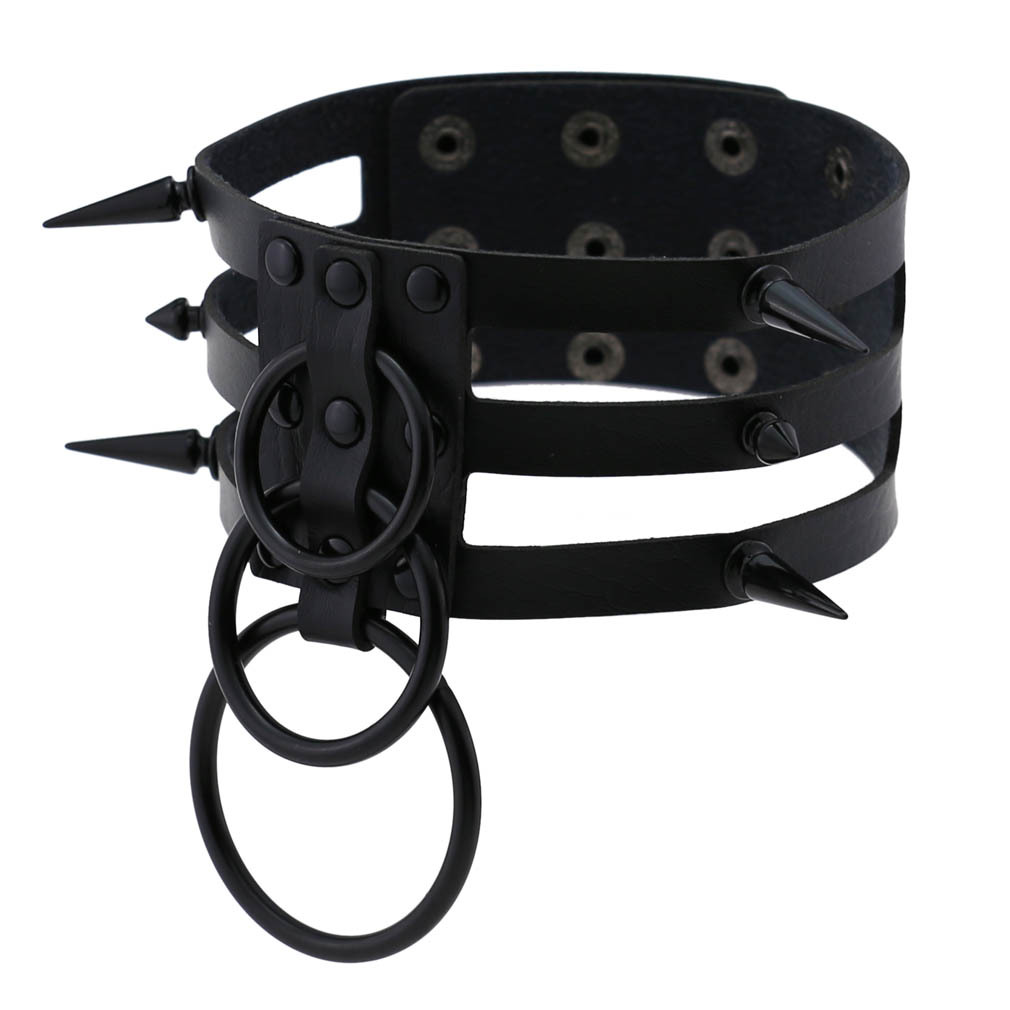 Fashion Women Men Black Rivet  - Women'S Emo Accessories 评论和价格