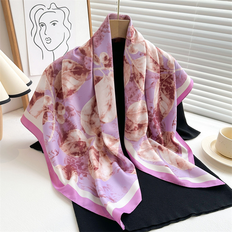 Retro 90cm Printed Large Squar - Silk Scarf Square 评论和价格