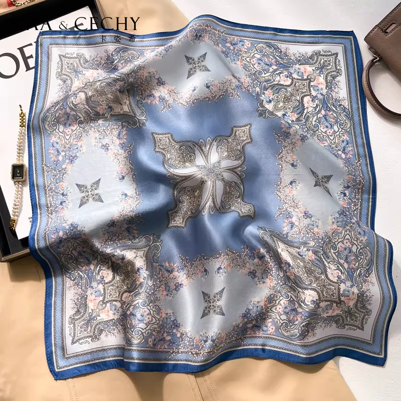 Baroque Floral 100% Mulberry S - Silk Scarf Square 评论和价格