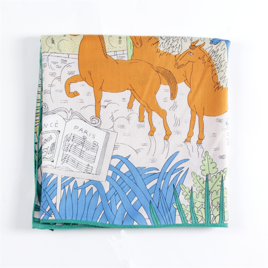 POBING Silk Cashmere Scarf Wom - Silk Scarf Square 评论和价格