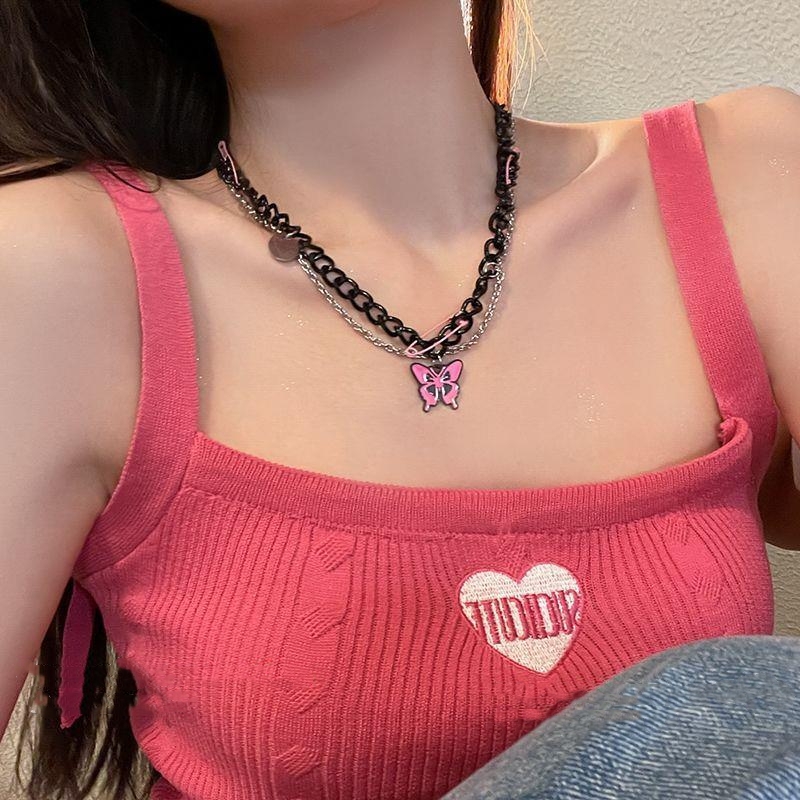 Vintage Y2k Pink Pin Bead Chok - Women'S Emo Accessories 评论和价格