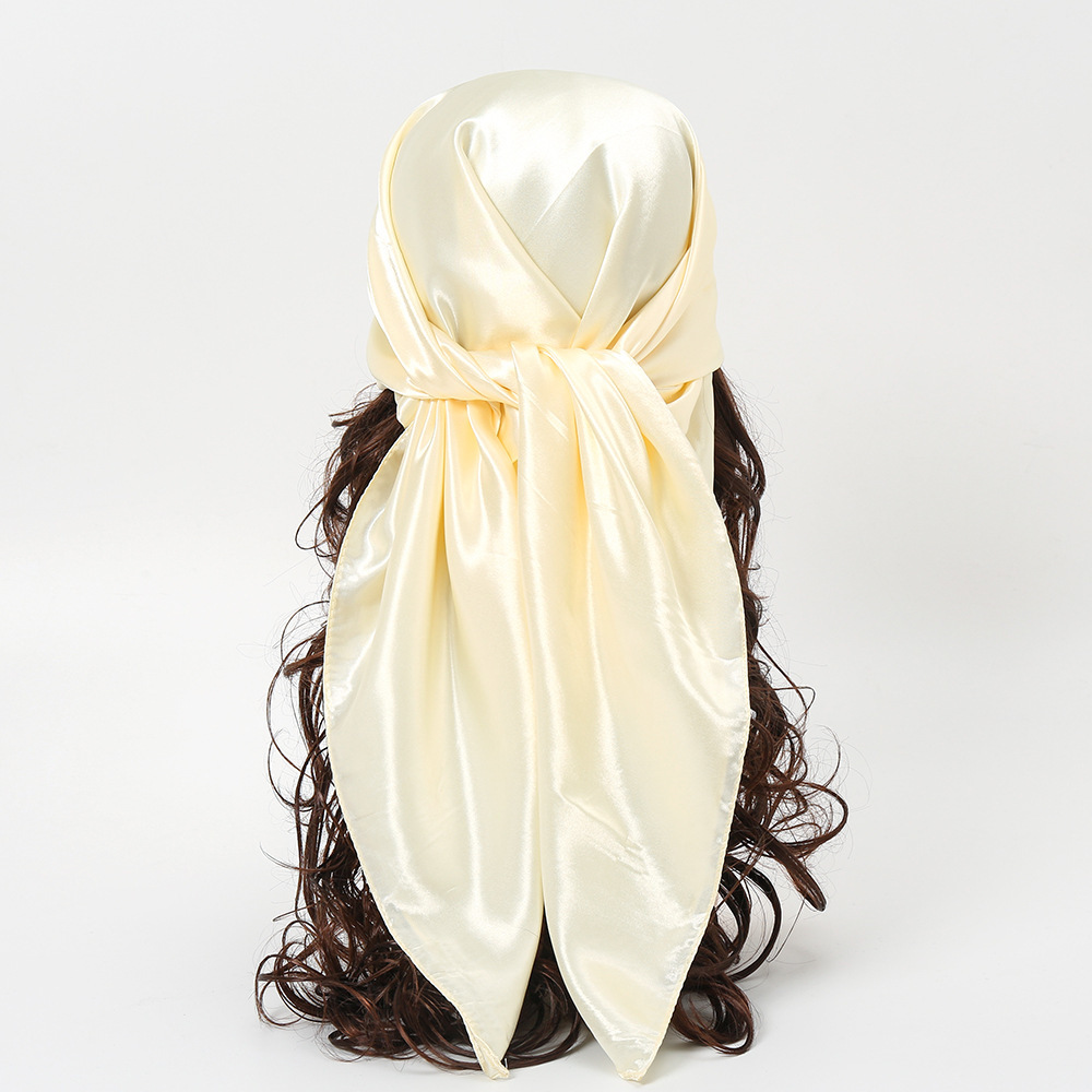 90cm Solid Colors Neckerchief  - Silk Scarf Square 评论和价格